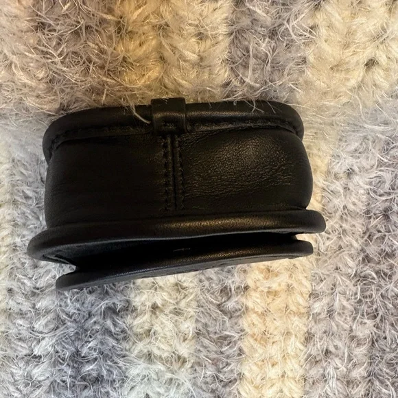 Coach Black Leather Mini Pouch/Air Pod Case - Picture 3 of 4
